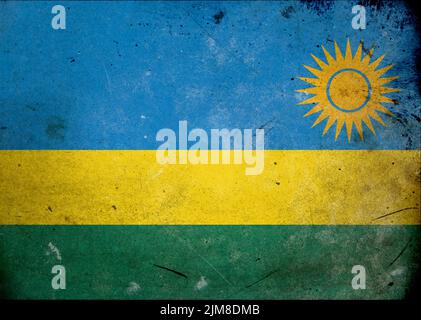 Bandiera grunge Ruanda Foto Stock