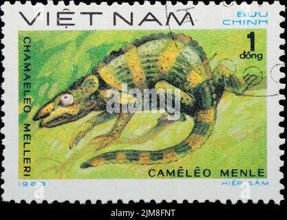 VIETNAM - CIRCA 1983: Francobollo - rettile animale Foto Stock