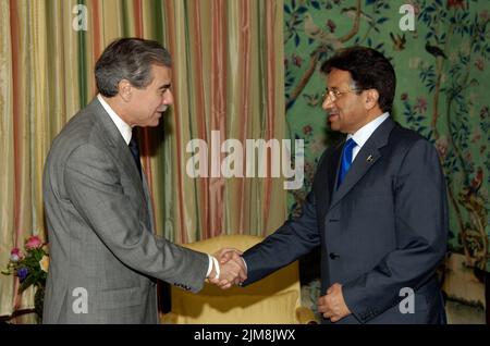 Ufficio del Segretario (Carlos Gutierrez) - Presidente del Pakistan Pervez Musharraf Foto Stock