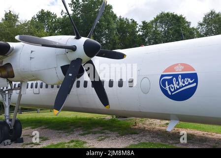 Lelystad, Paesi Bassi. Luglio 2022. Un aereo Fokker all'Aviodrome. . Foto di alta qualità Foto Stock