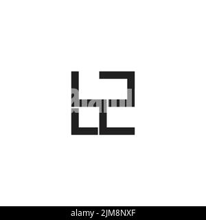 lettera b2 semplice linea geometrica semplice logo vettore Illustrazione Vettoriale