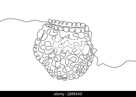 Intestini icona disegnata a mano disegno di linea continuo. Organi umani Creative astratto arte sfondo trendy concetto un unico design di linea. Contorno Illustrazione Vettoriale