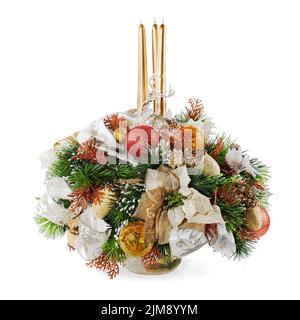 Natale la disposizione delle palle di Natale, snowflak Foto Stock