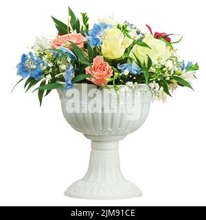 Fiore coloratissimo bouquet centrotavola disposizione in Foto Stock