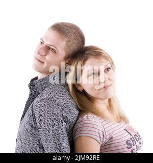 Giovane uomo e donna innamorati Foto Stock