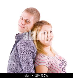 Giovane uomo e donna innamorati Foto Stock