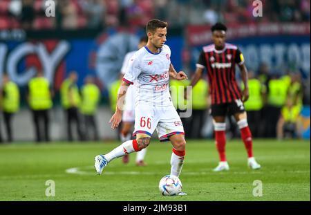 Trnava, Slovacchia. 04th ago 2022. Giannis Papanikolaou durante il secondo turno di Qualifiche della UEFA Conference League tra il FC Spartak Trnava e Rakow Czestochowa il 4 agosto 2022 a Trnava, Slovacchia. (Foto di PressFocus/Sipa USA)France OUT, Poland OUT Credit: Sipa USA/Alamy Live News Foto Stock