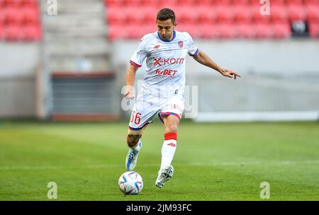 Trnava, Slovacchia. 04th ago 2022. Giannis Papanikolaou durante il secondo turno di Qualifiche della UEFA Conference League tra il FC Spartak Trnava e Rakow Czestochowa il 4 agosto 2022 a Trnava, Slovacchia. (Foto di PressFocus/Sipa USA)France OUT, Poland OUT Credit: Sipa USA/Alamy Live News Foto Stock