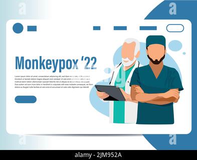 Personale medico squadra, carattere di medici e infermieri che indossa una maschera chirurgica e in piedi insieme per combattere i mali, maschi e femmine caratteri medici set cartoon flat vettore illustrazione. Illustrazione Vettoriale