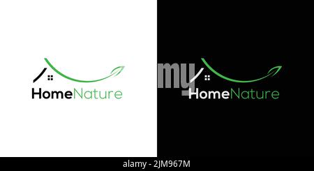 Design moderno e attraente della casa natura logo Illustrazione Vettoriale