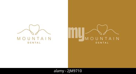 Design unico e professionale con logo dentista di montagna Illustrazione Vettoriale