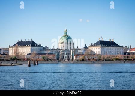 Chiesa di Frederik - Frederiks Kirke dietro il Palazzo di Amalienborg a Copenaghen, Danimarca Foto Stock