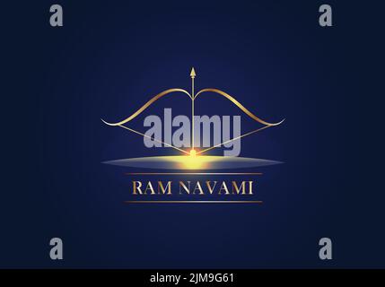 freccia d'oro RAM Navami modello di design saluto Illustrazione Vettoriale