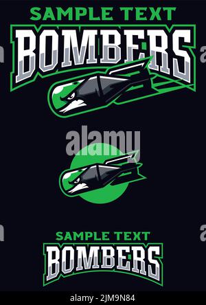 Bomber Team Mascot Illustrazione Vettoriale