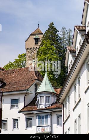 Un bellissimo scatto di Zytturm nella parete del Musegg Foto Stock