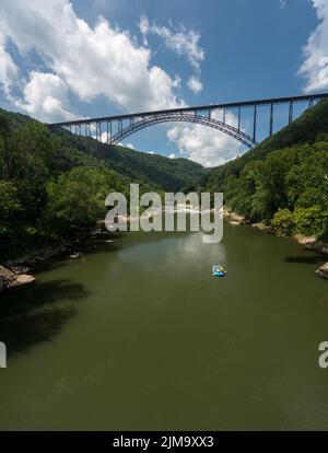 Travi al ponte New River Gorge Bridge nella Virginia Occidentale Foto Stock