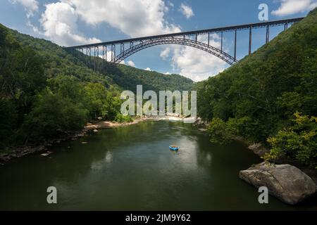 Travi al ponte New River Gorge Bridge nella Virginia Occidentale Foto Stock