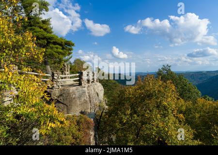 Piattaforma panoramica presso la Coopers Rock state Forest, West Virginia Foto Stock