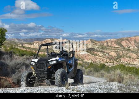 Rally di veicoli fuoristrada, 4x4, attraverso il sud della Spagna. Foto Stock