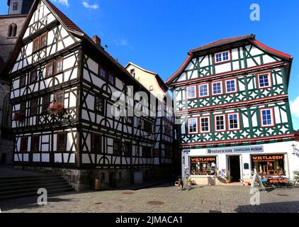 Case a graticcio in Schmalkalden, Turingia, Germania, Europa Foto Stock