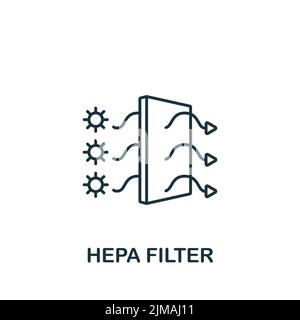 Icona filtro HEPA. Icona di allergia semplice monocromatica per modelli, web design e infografiche Illustrazione Vettoriale