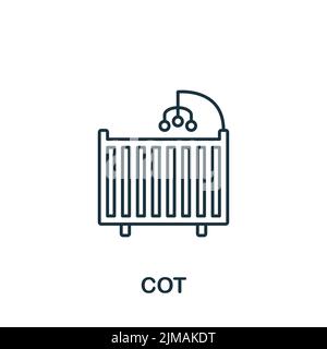 Icona COT. Icona monocromatica Simple Cot per modelli, web design e infografiche Illustrazione Vettoriale