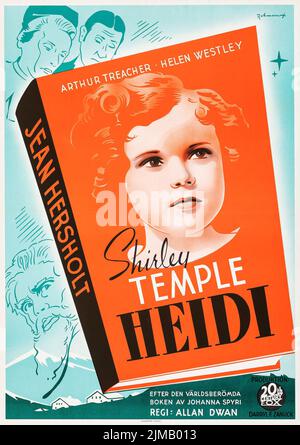 Tempio di Shirley - Heidi (volpe del 20th secolo, 1937). Poster del film svedese - Eric Rohman Artwork Foto Stock