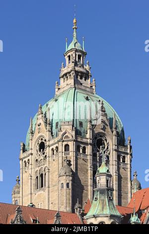 Hannover - New Town Hall, Germania Foto Stock