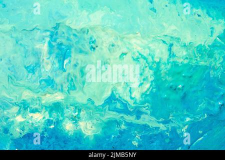 astratto colore blu teal fondo marmo acrilico Foto Stock