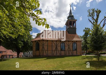 Plon, Ploen, Germania, luglio 08 2022, Johanniskirche, Traduzione: Johannis chiesa nella città tedesca Ploen Foto Stock