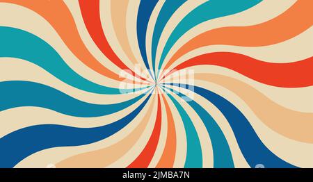 Colorato sfondo retrò Starburst. Sfondo astratto ray. Illustrazione Vettoriale