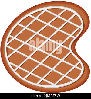 Alfabeto pan di zenzero. Design tipografico creativo del pan di zenzero. Biscotto tradizionale alfabeto decorativo. Carattere cookie Natale. Lettera C.. Illustrazione Vettoriale