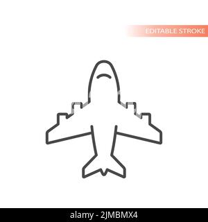 Icona vettore linea aereo. Simbolo di contorno semplice. Illustrazione Vettoriale