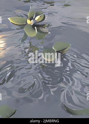 fiori blu di fronte a sfondo blu Illustrazione Vettoriale