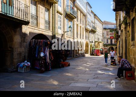 Strada storica Santiago de Compostela Foto Stock