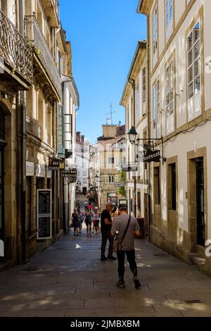 Strada storica Santiago de Compostela Foto Stock