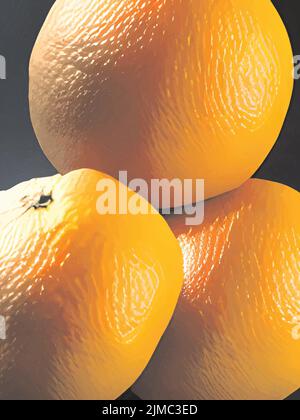 Arance su sfondo scuro con luce Illustrazione Vettoriale