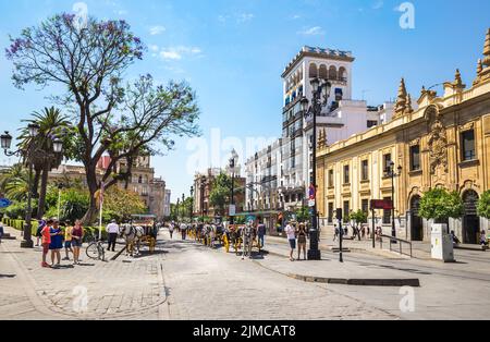 Carrozza a Siviglia, in Andalusia, Spagna. Foto Stock