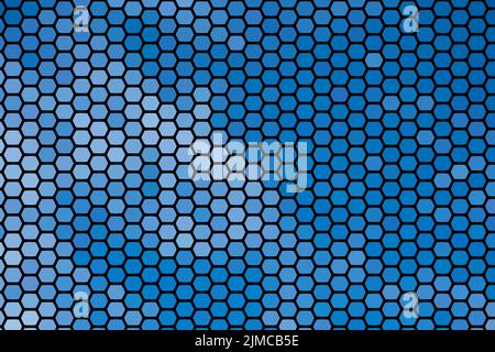 Trama astratta sfondo di forme geometriche esagoni blu Foto Stock