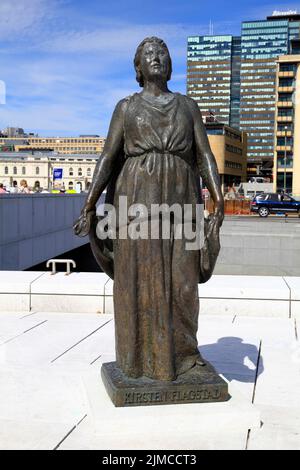 Statua di Kirsten Flagstad a Oslo Foto Stock