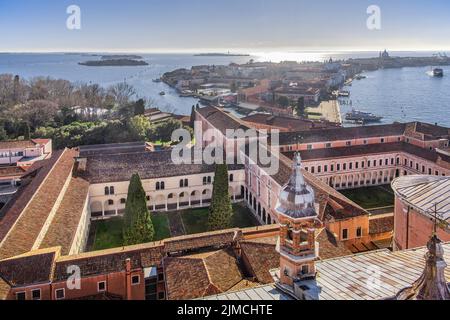 Aziende monastery dell'isola di San Giorgio, Venezia, Veneto, Mare Adriatico, Nord Italia, Italia Foto Stock