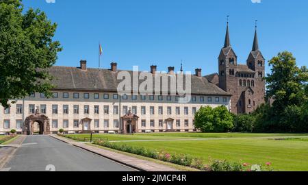 Monastero di Corvey, Höxter, Renania settentrionale-Vestfalia, Germania, Europa Foto Stock