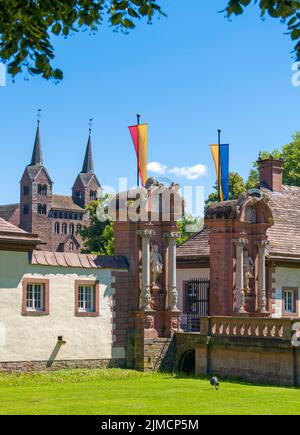 Zona d'ingresso, monastero di Corvey, Hoexter, Renania settentrionale-Vestfalia, Germania Foto Stock