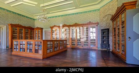 Biblioteca, Monastero di Corvey, Hoexter, Renania settentrionale-Vestfalia, Germania Foto Stock