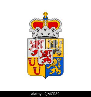 Stemma olandese, emblema araldico della provincia di Limburgo o araldica, blazon vettoriale olandese. Olanda Limburg provincia stemma o ufficiale lei Illustrazione Vettoriale