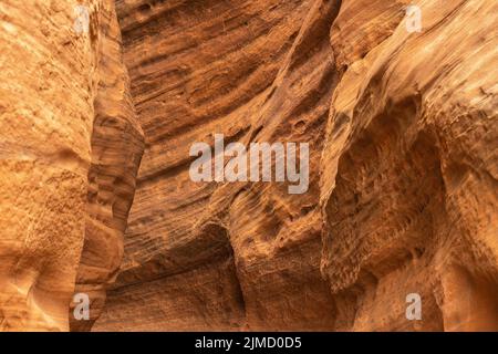 Superficie irregolare della parete asciutta di Buckskin Gulch Canyon durante la giornata di sole nello Utah, USA Foto Stock