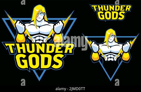 Mascot degli dei Thunder Illustrazione Vettoriale