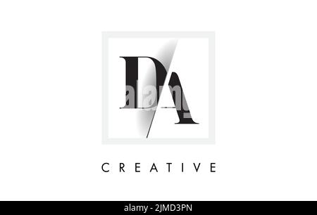 Design con logo DA Letter con carattere Serif intersecato e troncato creativo. Illustrazione Vettoriale