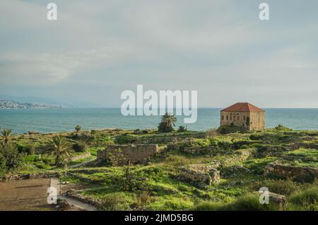 Vecchia casa di molluschi e crostacei in Byblos, Libano Foto Stock