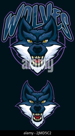 Wolves Team Mascot Illustrazione Vettoriale